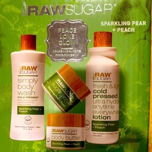 RawSugar Peace Love Glow Nourishing Favorites For Glowing Skin Bundle. Vegan